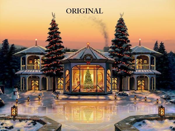Christmas Mansion Cross Stitch Pattern ETP
