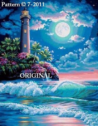 Lighthouse Moon II Cross Stitch Pattern ~ETP~