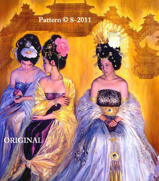 Oriental Royalty Cross Stitch Pattern ~ETP~