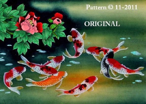 Oriental Koi 2 Cross Stitch Pattern Fish ETP
