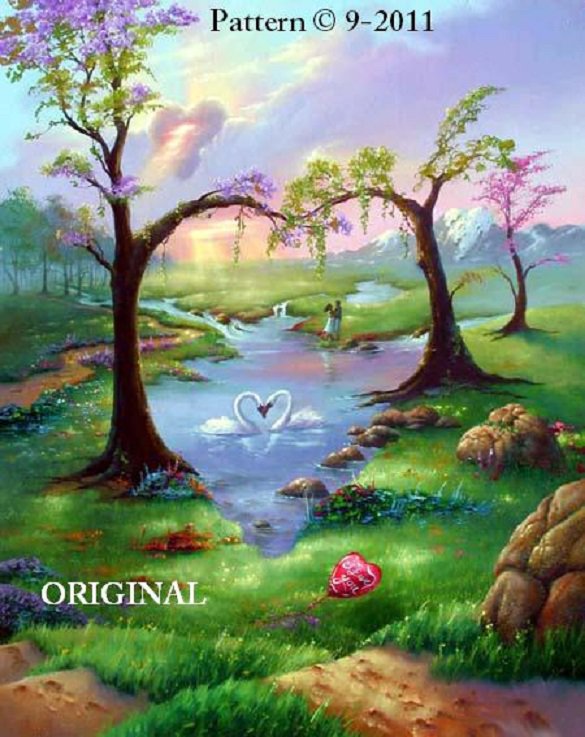 Landscape of Hearts... ~Counted~ Cross Stitch Pattern ETP