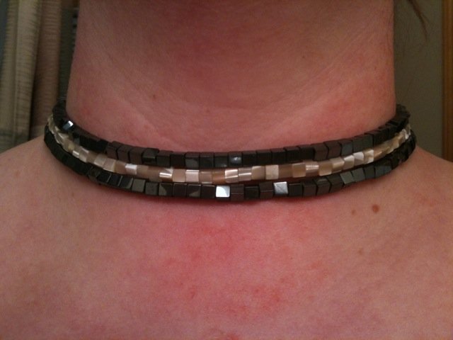 Hematite and Mother of Pearl