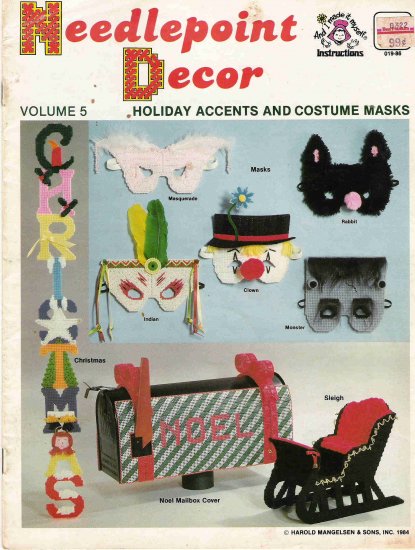 Needlepoint Decor Holiday Accents and Costume Masks #2PC