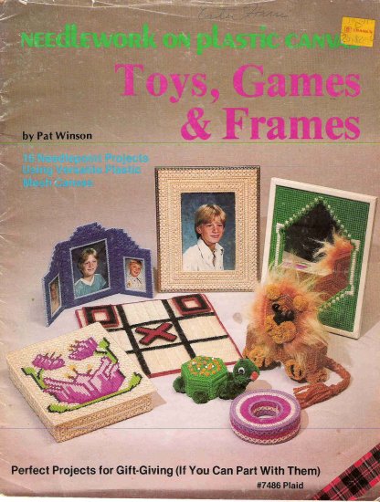 Toys, Games, and Frames in Plastic Canvas