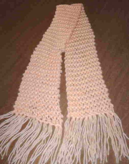 Peach Knitted Winter Scarf