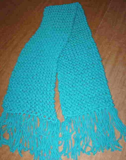 Bright Teal Knitted Winter Scarf