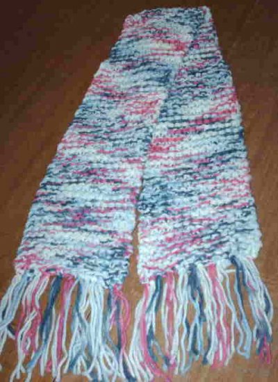 Bright Varigated Knitted Winter Scarf