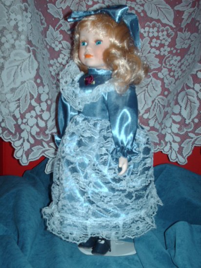 15" Blue Lady with Blonde Hair