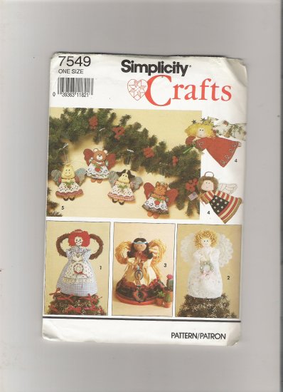 Simplicity 7549 Angel Tree Topper or Standing Decoration