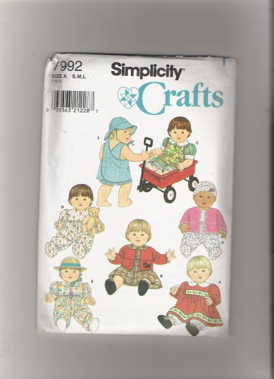 Simplicity 7992 Wardrobe for Baby Dolls