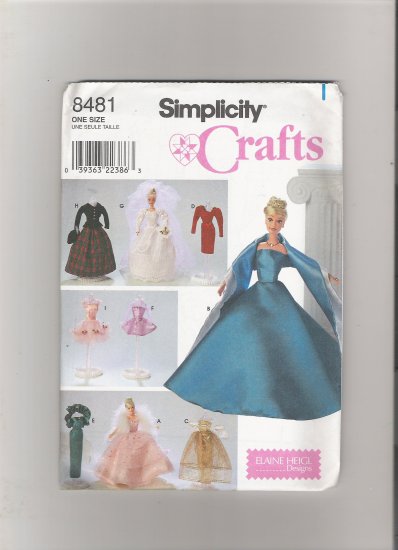 Simplicity 8481 Clothes for 11 1/2" Fashion Doll