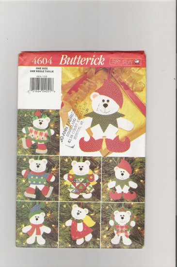 Butterick 4604 Christmas Bear Ornaments