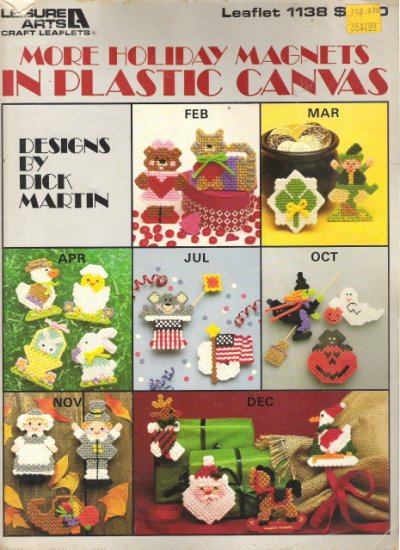 Leisure Arts Leaflet 1138 More Holiday Magnets in Plastic Canvas #1PCSC