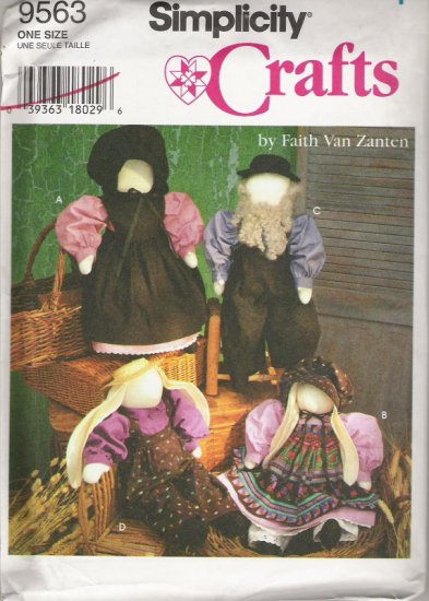 Simplicity Crafts 9563 by Faith Van Zanten a 20" Boy and Girl Doll or Bunny /Includes Clothes