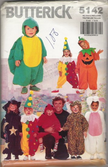 Butterick 5142 Halloween Pattern Childrens' Sizes 1,2,3,4,5,6