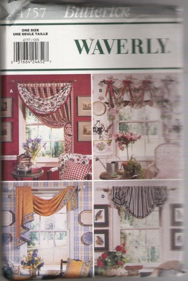 Butterick 4757 Waverly Pattern for Window Toppers and Curtains