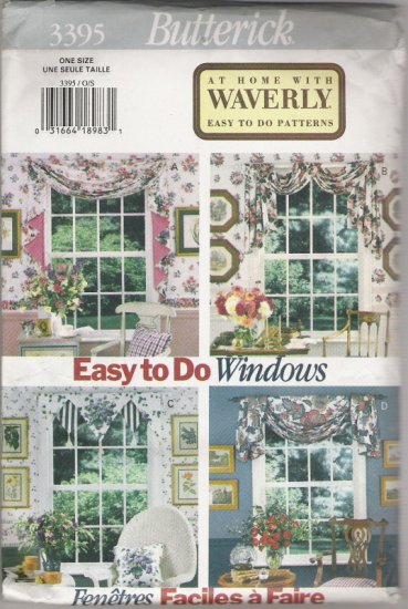 Butterick 3395 At Home With Waverly Easy to do Patterns for Window Scarves