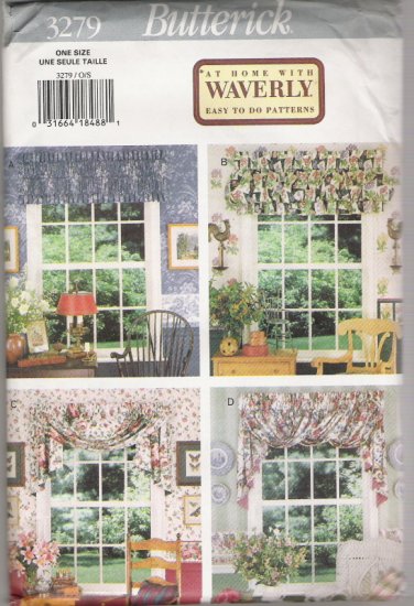 Butterick 3279 At Home with Waverly Easy to do Patterns for Window Valances