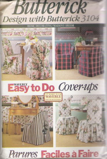 Butterick 3104 Home Decorating/Maisons Decor Waverly Easy to Do Cover-ups