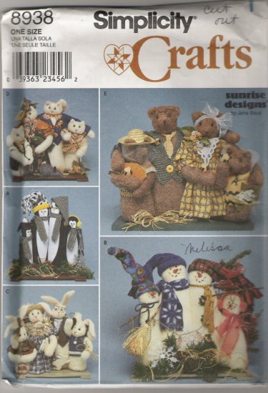 Simplicity Crafts 8938 Families - Cats, Bears, Bunnies, Penguins, or Snowmen