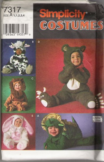 Simplicity Costumes 7317 Baby and Toddler Sizes 1/2,1,2,3,4