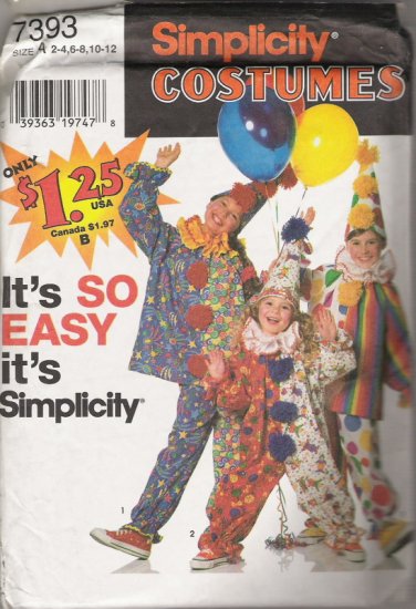 Simplicity Costumes 7393 Childrens' Sizes 2-4,6-8,10-12