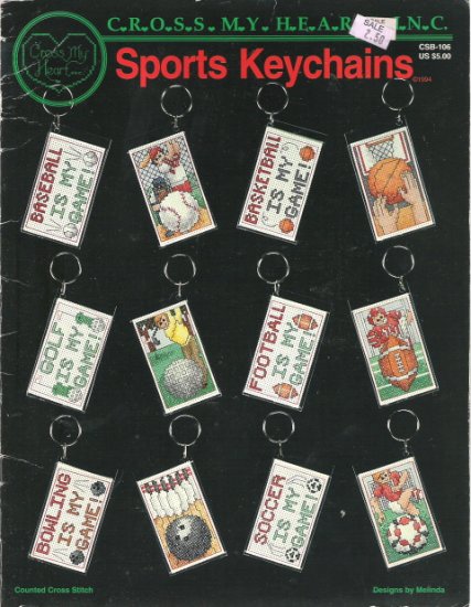 Cross My Heart Sports Keychains Cross Stitch Leaflet