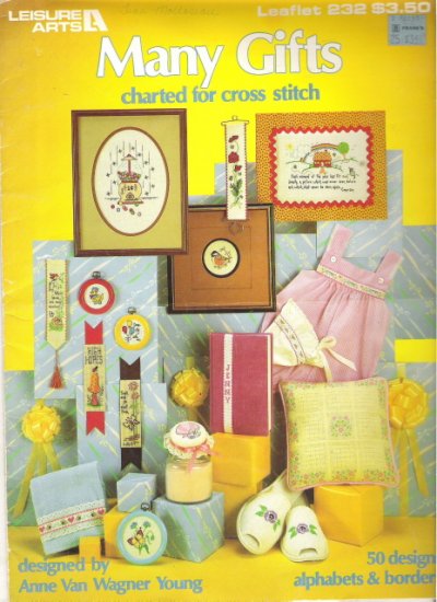 Leisure Arts Leaflet 232 Many Gifts Charted for Cross Stitch