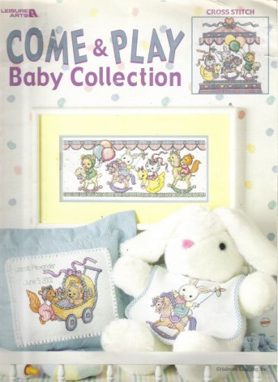 Leisure Arts Come & Play Baby Collection Cross Stitch Book
