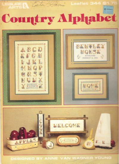 Leisure Arts Leaflet 344 Country Afphabet Cross Stitch Book
