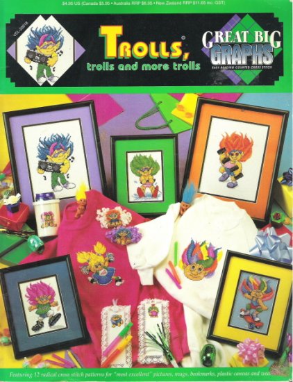 Trolls, Trolls, and more Trolls Great Big Graphs Counted Cross Stitch