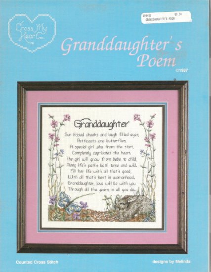 Cross My Heart Granddaughter's Poem Cross Stitch Leaflet
