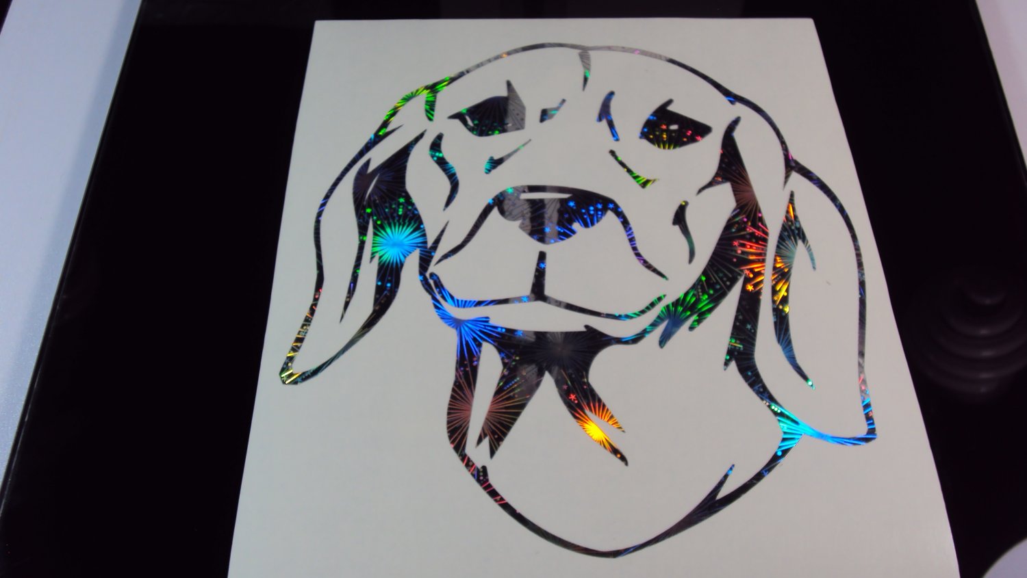 SIBERIAN HOUND Dog Breed Holographic Fireworks Car Window Laptop Decal