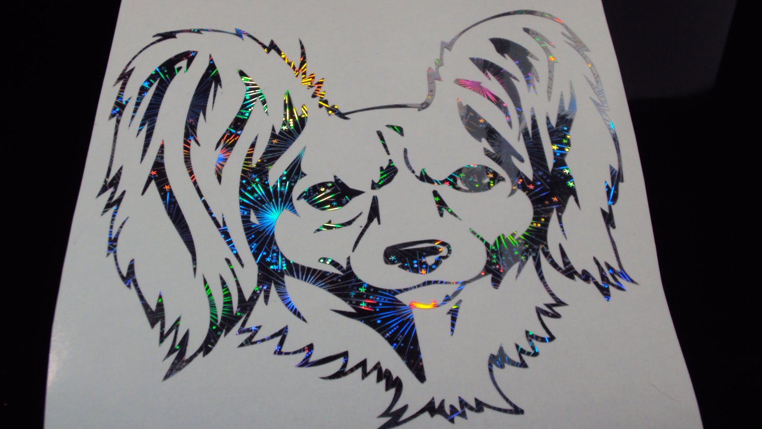 Russian Russkiy Toy Terrier Manchester Dog Breed Holographic Fireworks Car Window Laptop Decal
