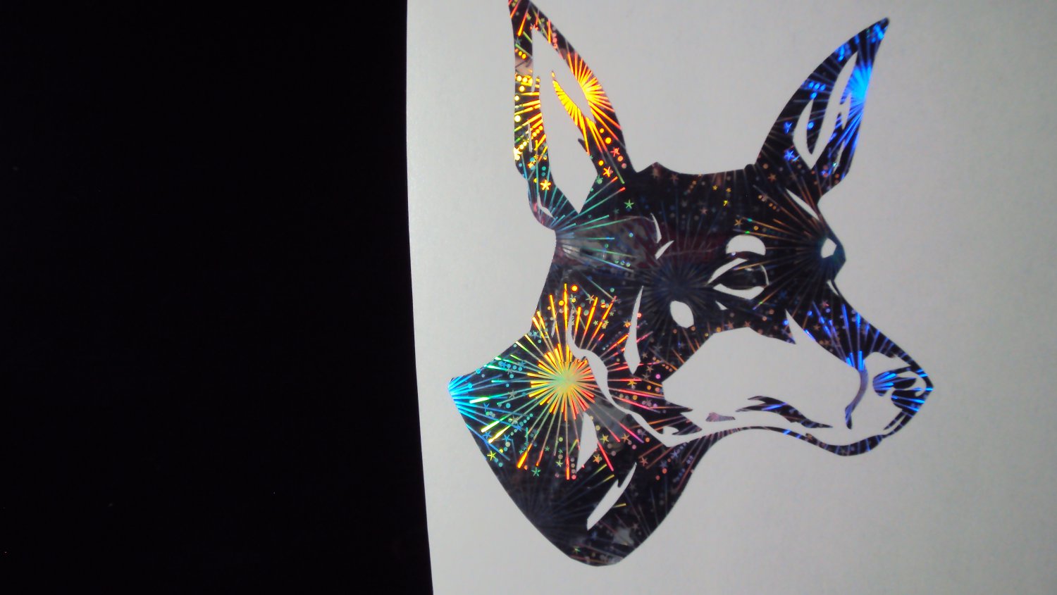 English Toy Terrier Black & Tan Dog Breed ETT old english Holographic Car Window Laptop Decal