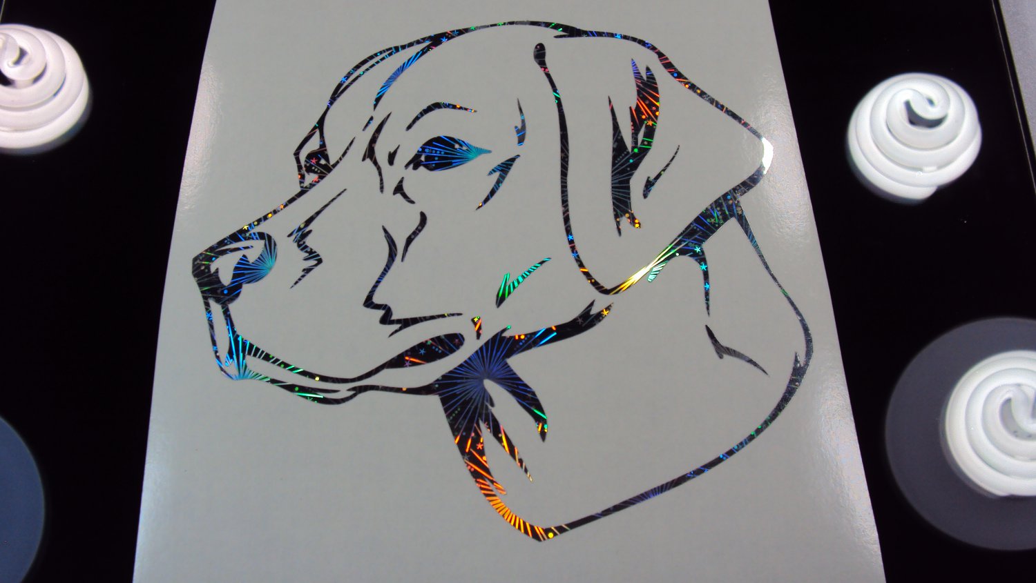 Labrador Retriever Dog Breed Lab Holographic Fireworks Car Window Laptop Decal Sticker
