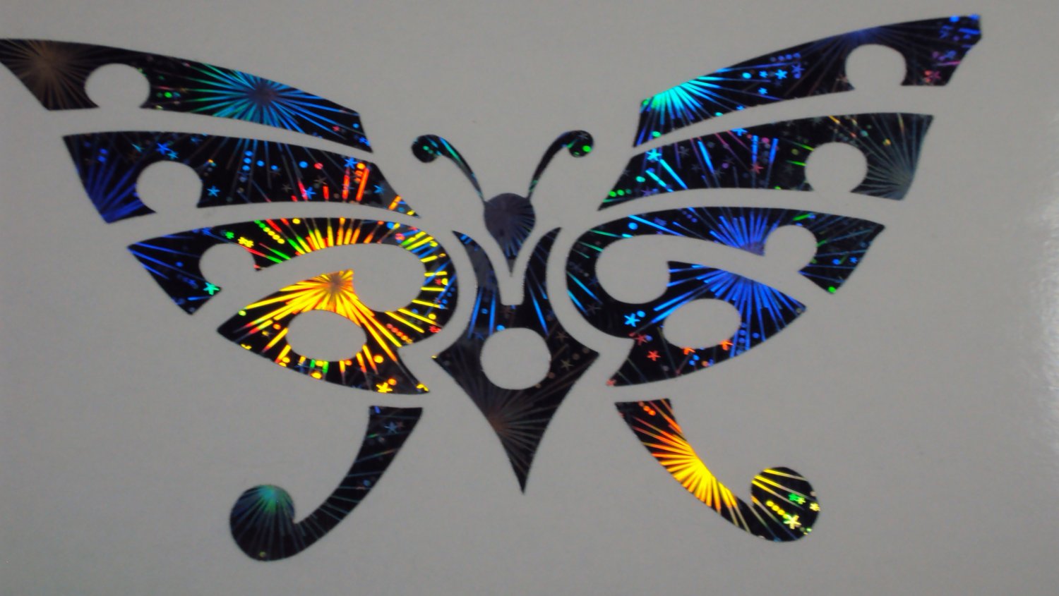 Tribal Butterfly Street Design 377 Holographic Fireworks Car Window Laptop Decal Sticker