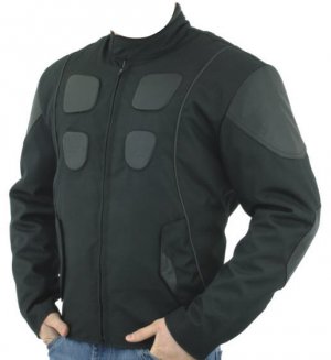 Mens Motorcycle Biker Racer Leather CORDURA Padded Jacket with Reflective Stripe