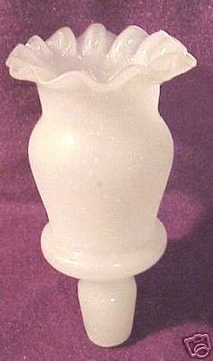 Bohemian Glass Fluted White Stopper for Decanter