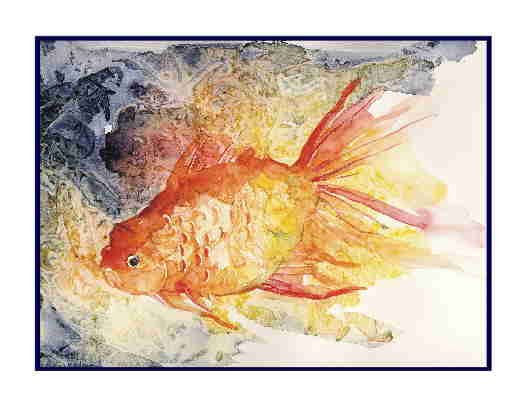 Eight Watercolor Goldfish Greeting Note Cards Notecards