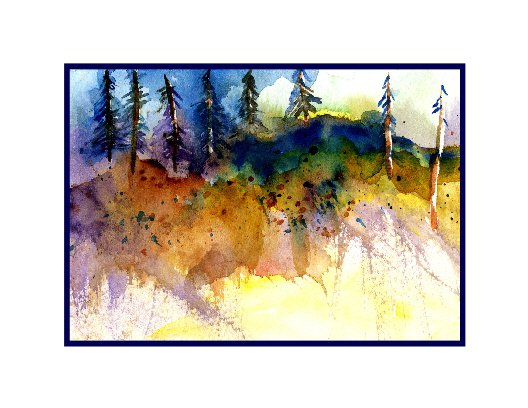 8 Watercolor Edge of Woods Notecards Note Cards
