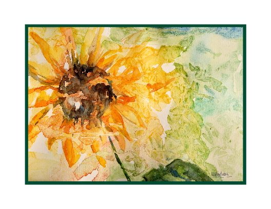 8 Watercolor Sunflower Note Cards Notecards