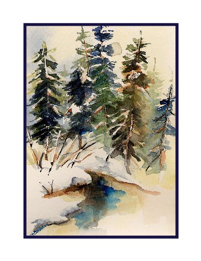 Winter in the Forest Watercolor Note Cards