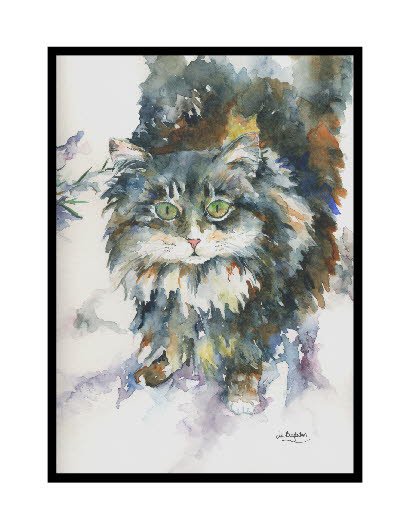 Set of Eight Snow Cat Note Cards