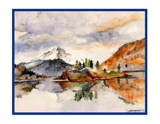 Watercolor Mount Hood Note Cards Notecards