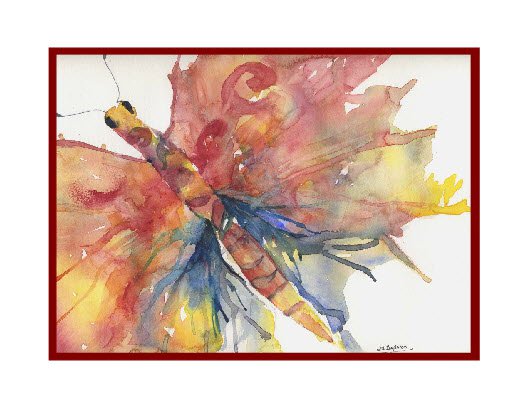 Watercolor Abstract Butterfly Note Cards