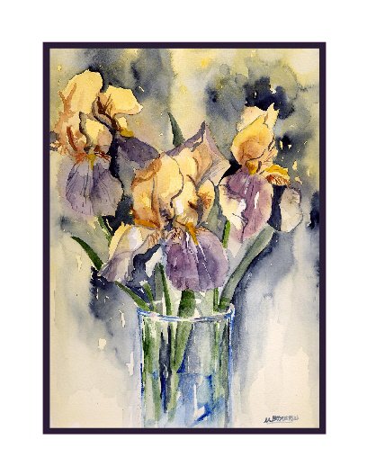 Watercolor Cut Irises Note Cards