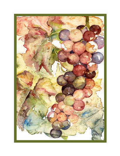 Heavenly Grapes Watercolor Cards