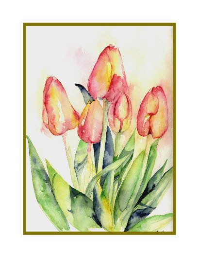 Tiptoe Through the Tulips Watercolor Cards