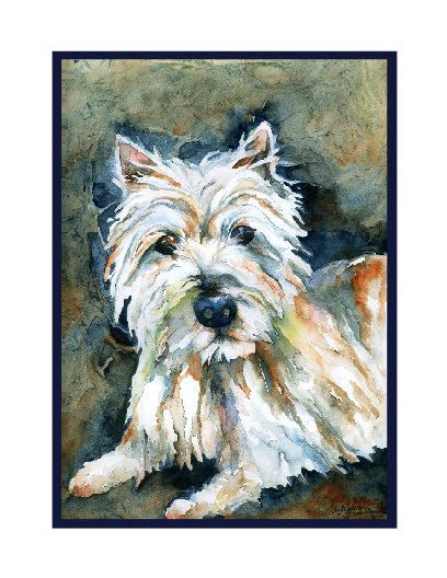 Watercolor West Highland Terrier Cards